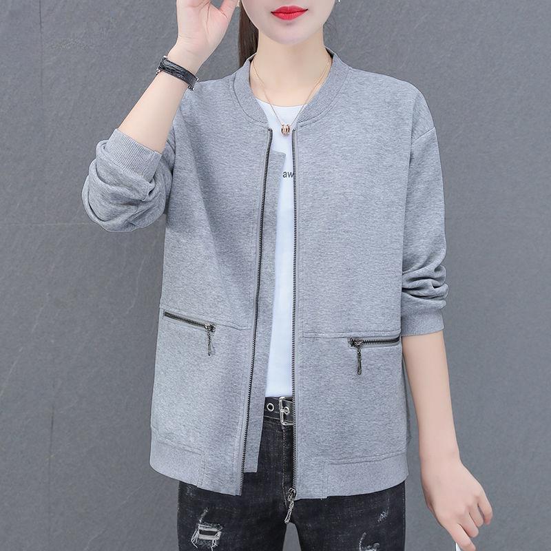 

Короткая повседневная куртка для женщин на осень и весну, универсальная и удобная XL серый