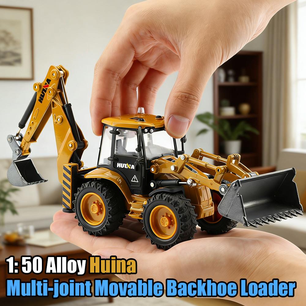 Huina 1/50 Miniatures of Metal Car Loader Truck Loader Excavator crawler Model Crawlers Toys for Boy Diecasts Toy Vehicles