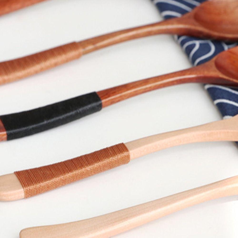 Stirring Mixing Tableware Wooden Elegant Eating Cutlery Soup Spoons Kitchen Utensil Scoop