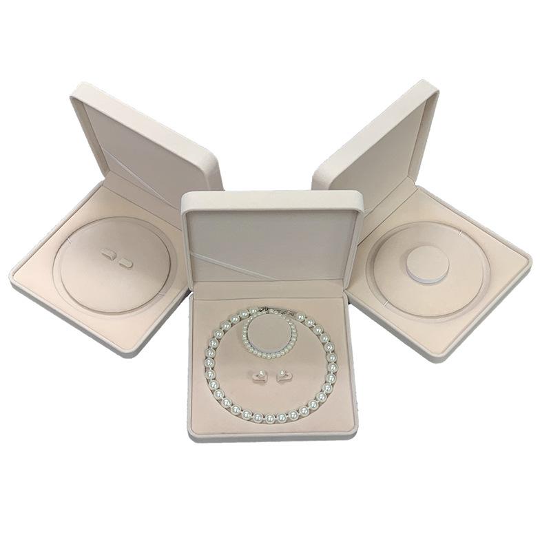 Necklace box, earring bracelet box, high-end pearl necklace set gift box, three piece set packaging box, two-piece set packaging box