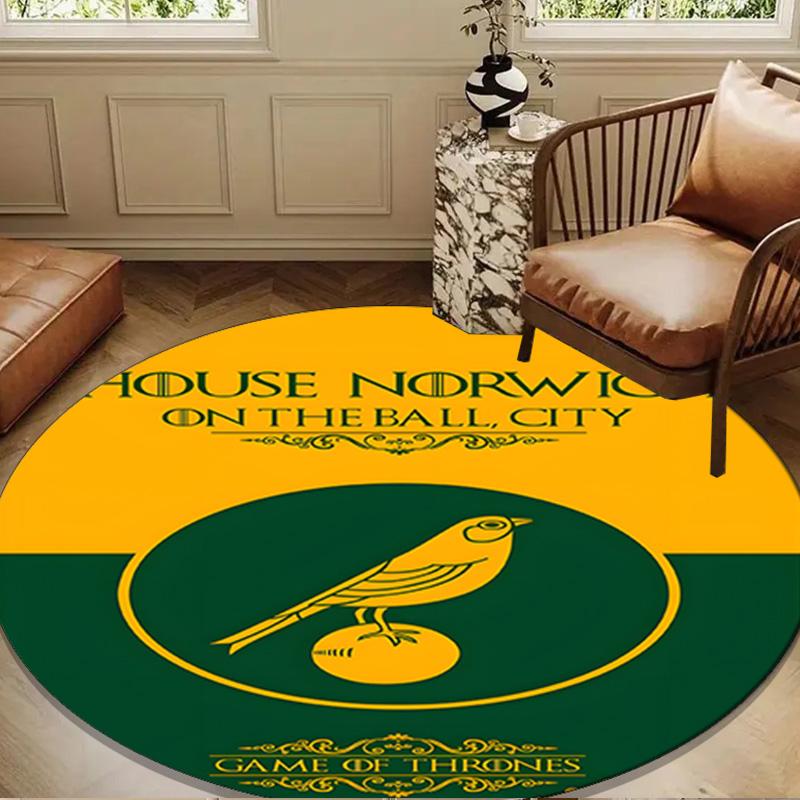 Nor-wich Football Club Crest Round mat Home Decor, Chair rug For livingroom,Bedroom, doormat home decor Birthday Gift Christmas Gifts