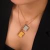 Color-block Heart Book Pendant Necklace for Women, Light Luxury Niche Design Titanium Steel Necklace, Fade-resistant