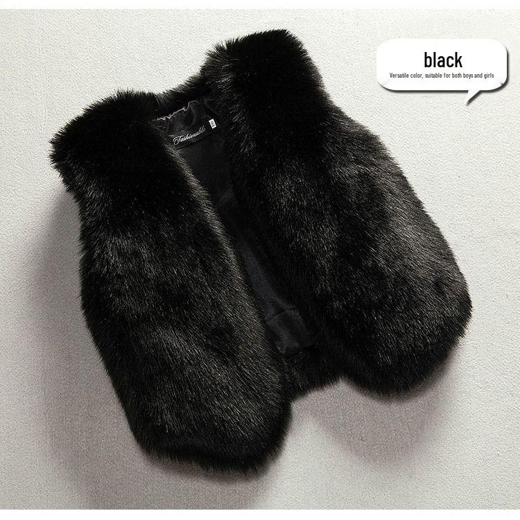 2024 Herbst/Winter Kinder Kunstfuchsfell Umhangweste, Unisex Modell 02