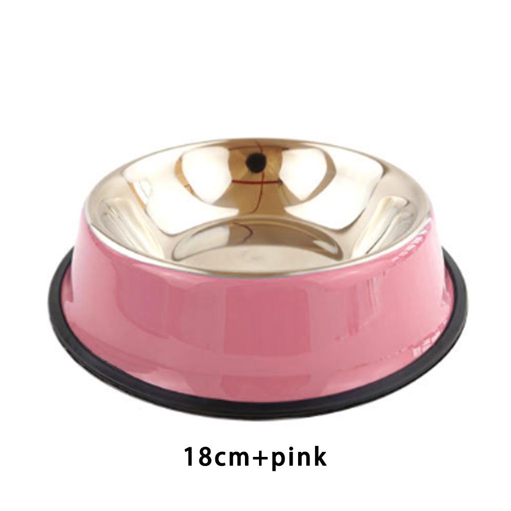 Stainless Steel Pet Bowl Portable Replacement Round Stackable Shockproof Odorless Coated Household Pets Feeding Dish