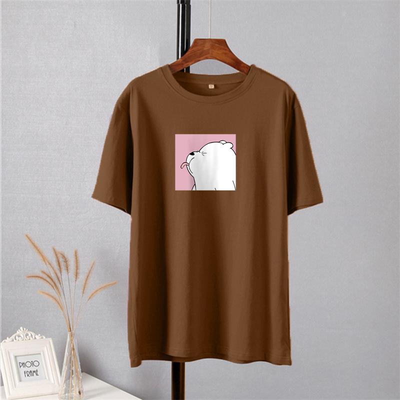 Shellsuning Oversized Cute Printed T Shirts for Women Summer New Basic Couple Clothes Fashion Casual Loose Vintage Cotton Tshirts Female Harajuku Tops