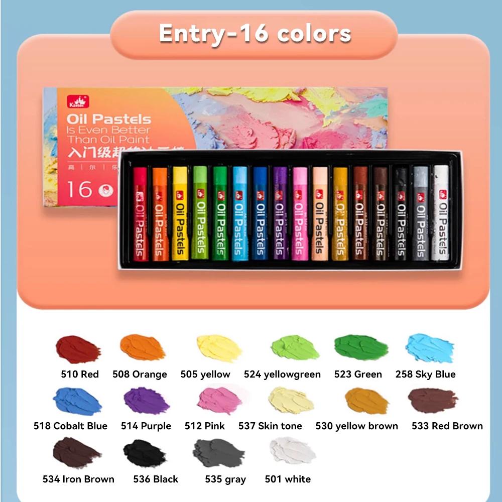 

Beginners Soft Oil Pastel for Drawing Coloring Blending Pigment Crayons Chalk 16/24/36/48 Colors Painting School Art Supplies