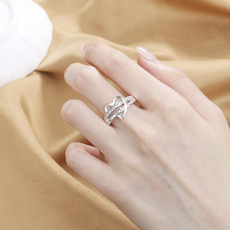 Lindon Classic Copper Alloy Zircon Ring Ladies Jewelry Wedding Promise Party Gift