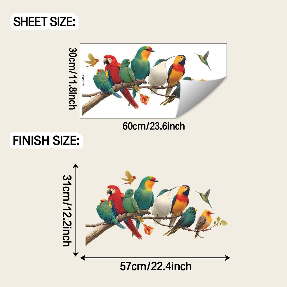 

Яркоперые Попугаи и Колибри в Прихожей Гостиной Домашние Декоративные и Украшающие Наклейки