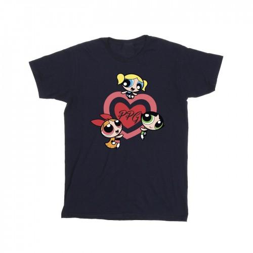 The Powerpuff Girls Boys Double Heart Cotton T-Shirt
