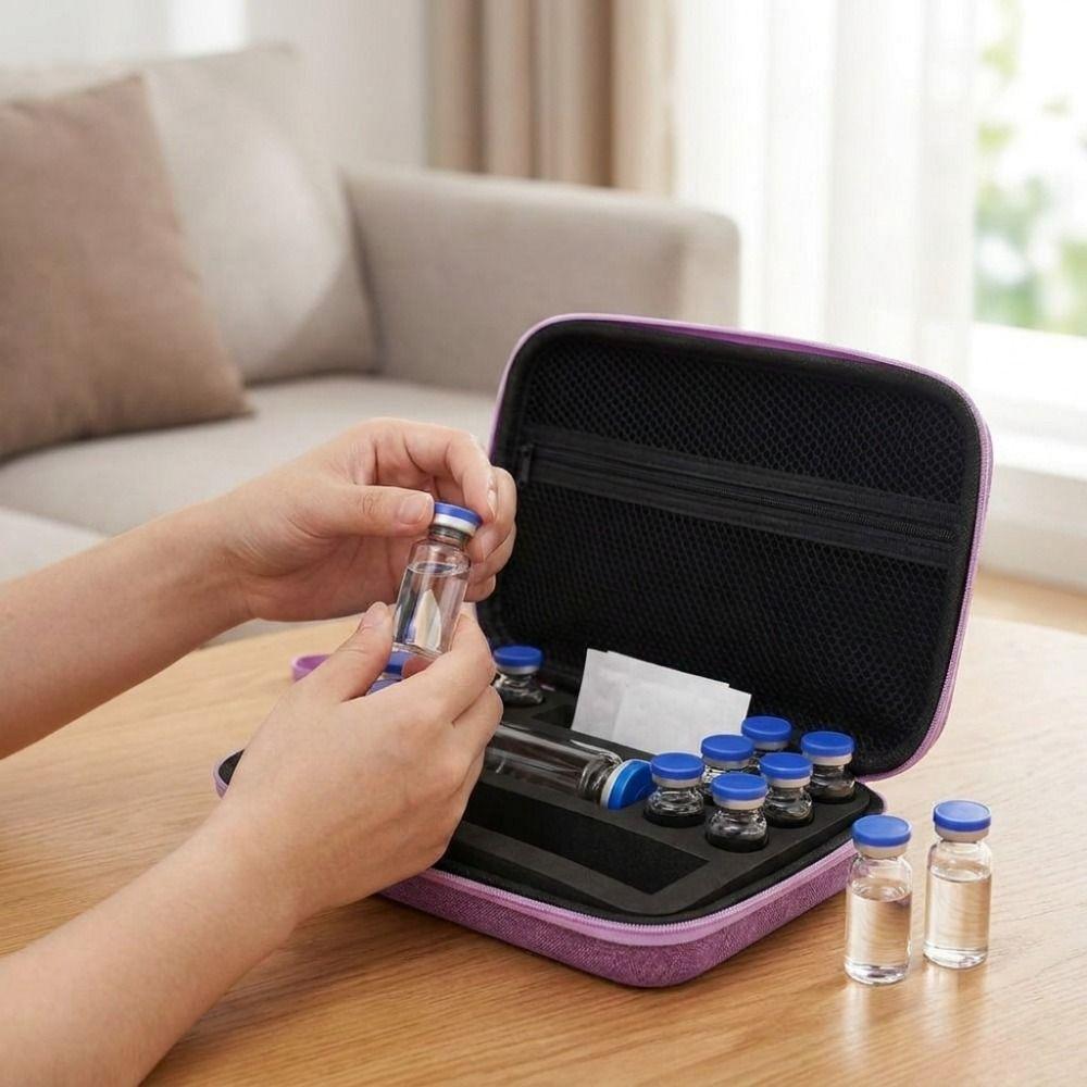 Multiple Slots Insulin Vials Storage Case EVA Waterproof Insulin Pen Protective Box Large Capacity Wear-resistant