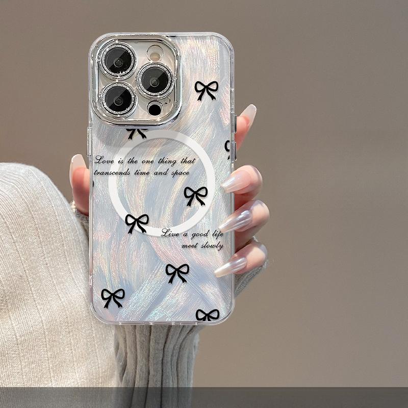 The Bow Tie Magnetic Stand Is Suitable for Apple 15PRO Phone Cases, 14/13, 12, Light Luxury, and 11, Anti-drop