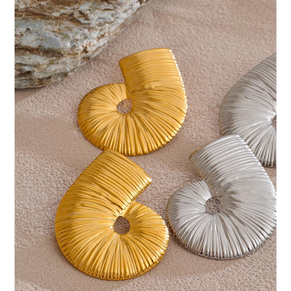 Eetit Waterproof Stainless Steel Metal Statement Stud Earrings Minimalist Stripe Attractive Fashion Europe Jewelry Wholesale