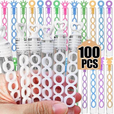 Wholesale Wand Tube Clear Empty Bubbles Soap Bottles with Handle Wedding Gift for Guests Party Decor Kids Toys Heart Crown Shape