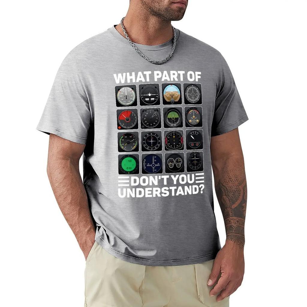 Letecká Letadlo Pilot Nástroje Přístroje Trička Grafická Bavlna Streetwear Krátký Rukáv Narozeninové Dárky Tričko Pánské