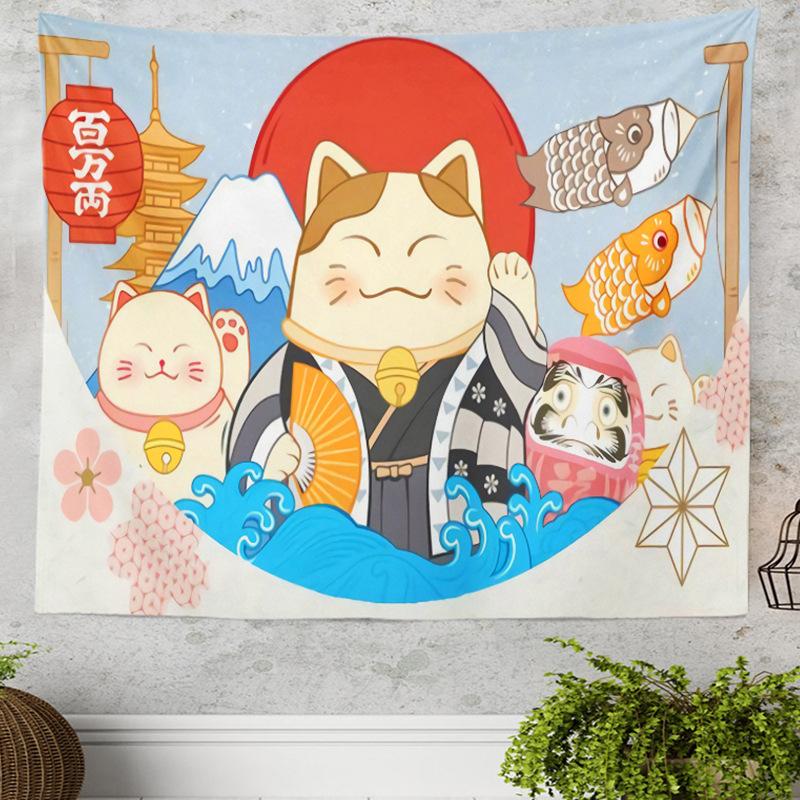 Home Decoration Japanese Ukiyo-e Tapestry Kanagawa Surf Hanging Cloth Wine Shop Japanese Tapestry Hanging Painting