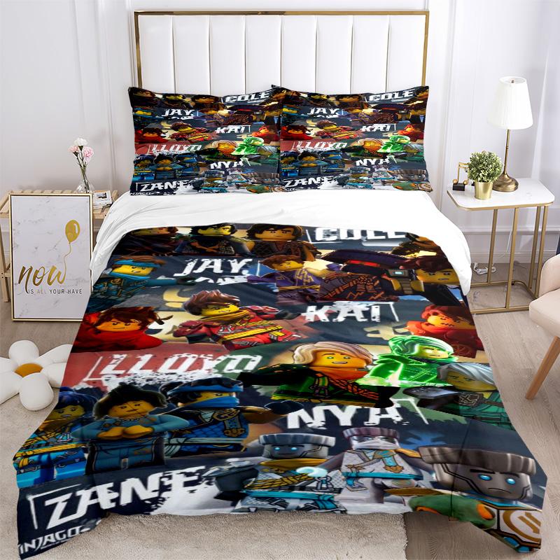 Lego Heroes Bedding 3 Piece Set HD Print Duvet Cover Pillowcases for Teens Adult Bedroom Decoration Christmas Gift