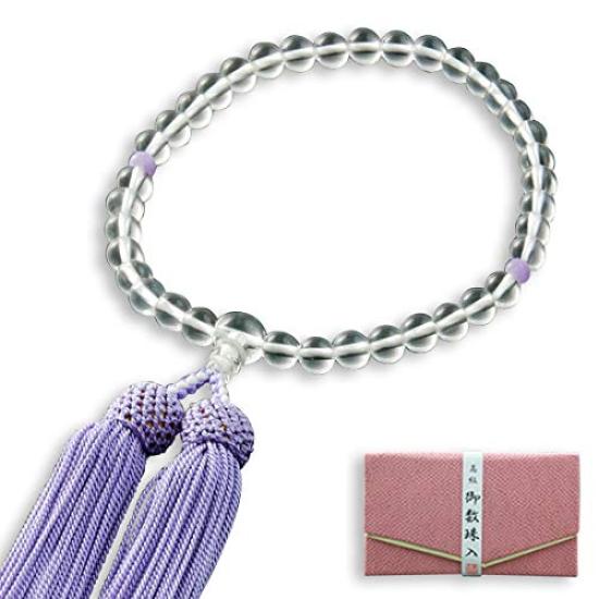 Mărgele de rugăciune Hayashi pentru altar budist Kyoto, pentru femei, cu ciucure din mătase pură, cristal autentic, 2 ceruri, geantă de piatră Fujimoon, mărgele de rugăciune Kyoto, pot fi folosite