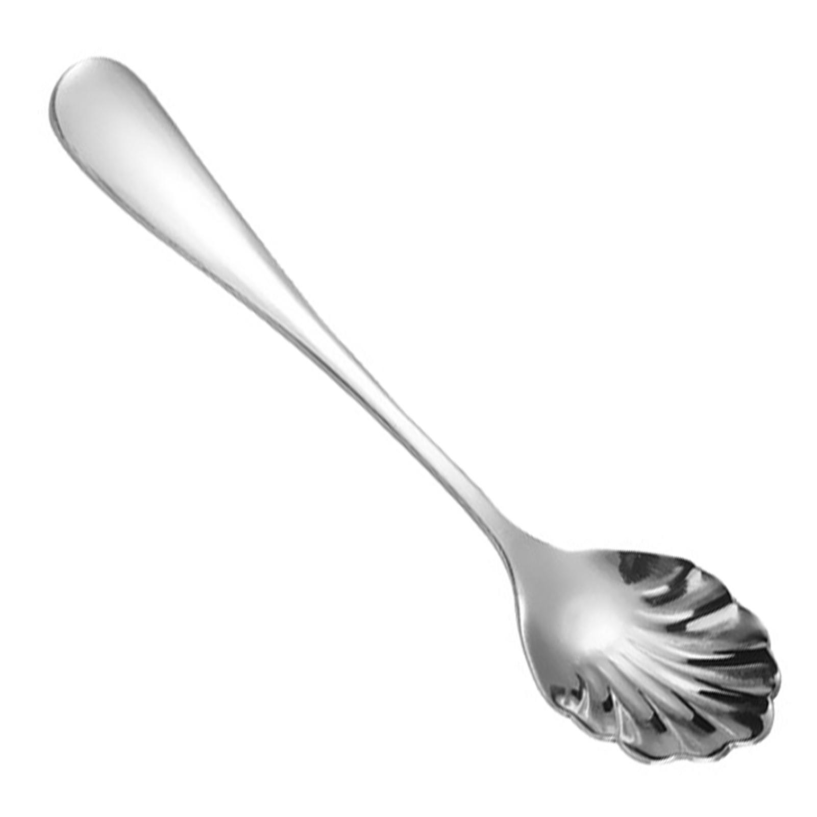 Dessert Stirring Spoon Stainless Steel Seashell Coffee Spoon Unique Design Espressos Teaspoon Set Elegant Afternoon Tea Present серебряный