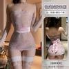Domila Erotic Underwear Tube Top Embroidery Print Perspective Kimono Set Erotic Underwear Sexy Hip Wrap Uniform