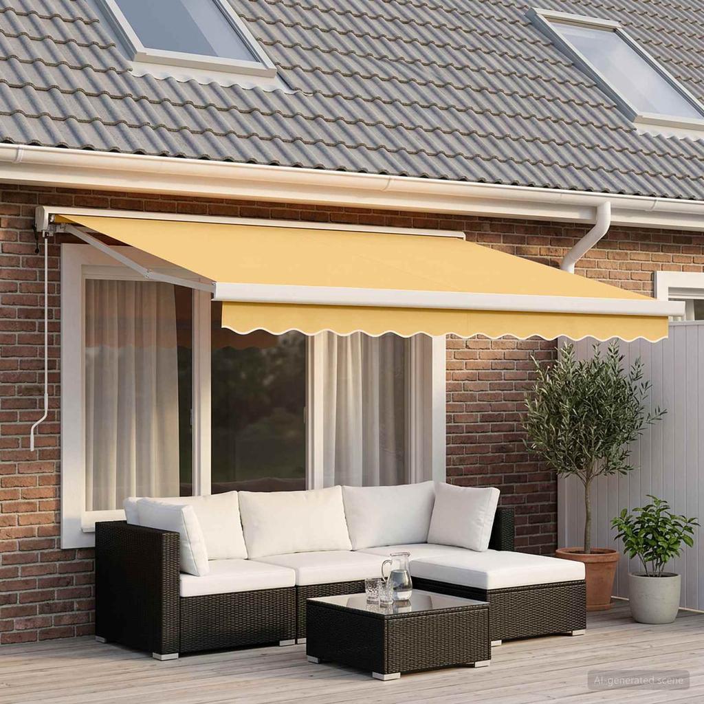 Retractable Awning Sand 300 X 250 Cm Fabric and Metal