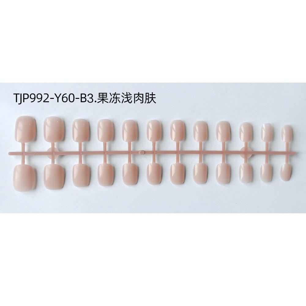24 pçs/set DIY Unhas Rápidas Curto Quadrado Redondo Cor Sólida Brilhante Unhas Falsas Multi-cor Tiras Acabadas Desgaste Manicure