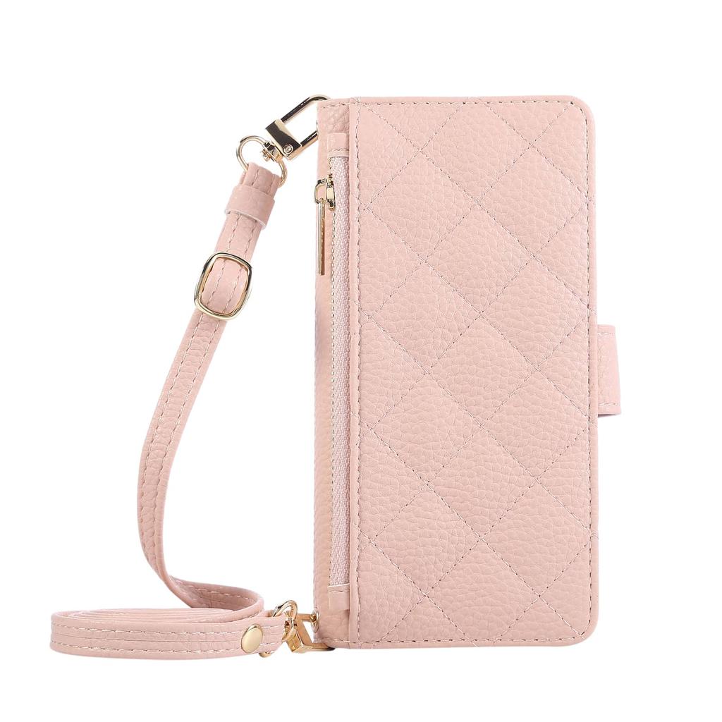 For Google Pixel 9 Pro XL 9 8 7 Pro 9A 8A 7A 6A Wallet Case with Mirror, Wristlet & Crossbody Strap, Zipper Card Holder Cover