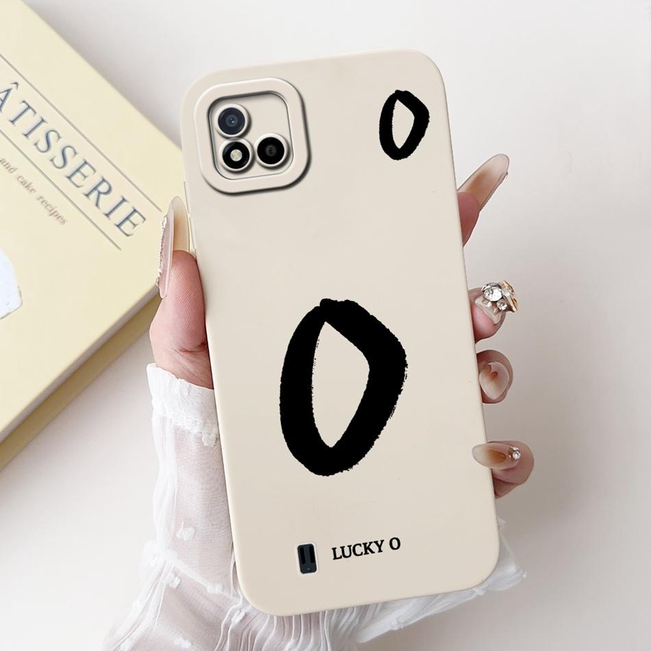 For Realme C11 (2021) Lucky Initial Letter Phone Case For Realme C11 2021 2020 RMX3231 RMX2185 Soft Silicone Shockproof Cases