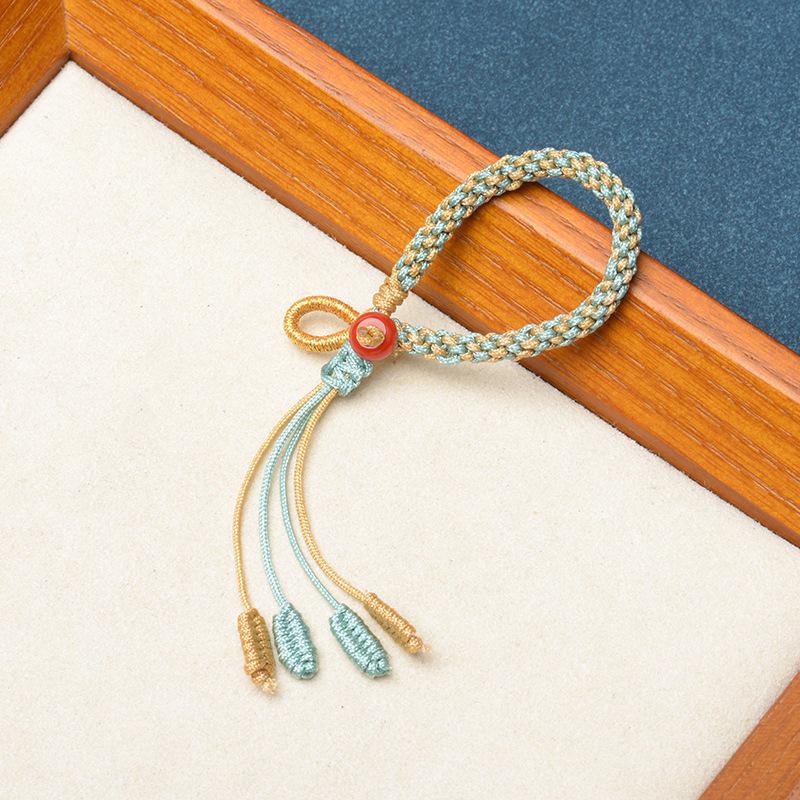 

Adjustable High-End Phoenix Tail Thread Keychain DIY Woven Cotton Bag Charm