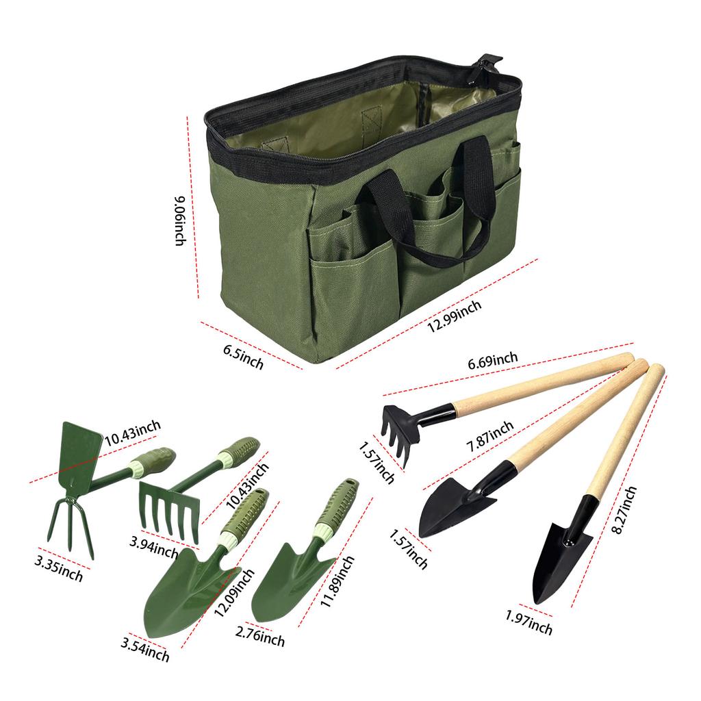 9-Piece Garden Tool Storage Apron with Multiple Pockets Gardener Apron for Women and Men Harvesting Picking Weeding