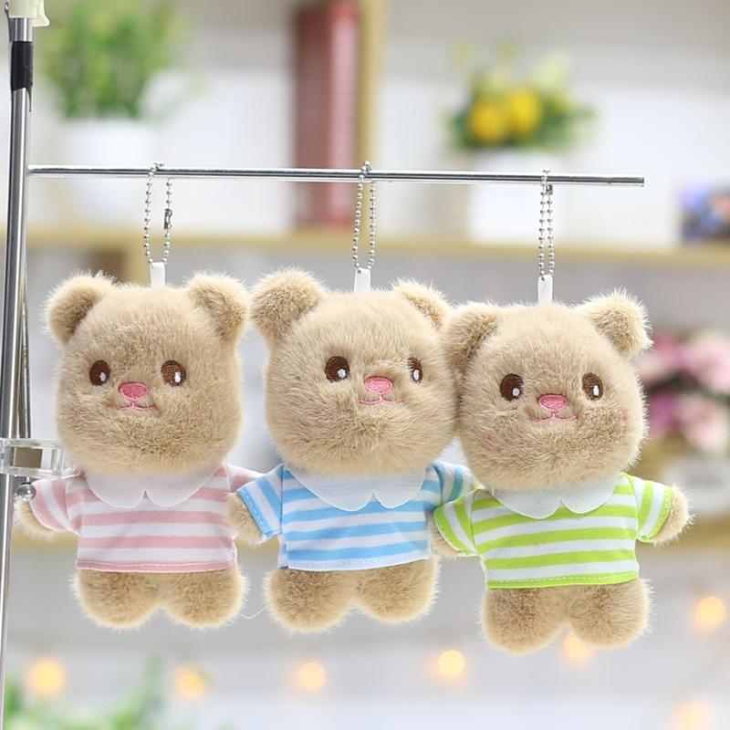 Cute Cute T-shirt Bear Pendant Butter Bear Plush Toy Doll Bag Hanging Ornament Doll Keychain
