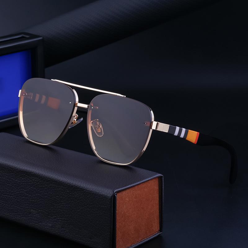 Frameless Trimmed Box Sunglasses Men'S Fashion Sunscreen Sunglasses Women'S Glasses Shades