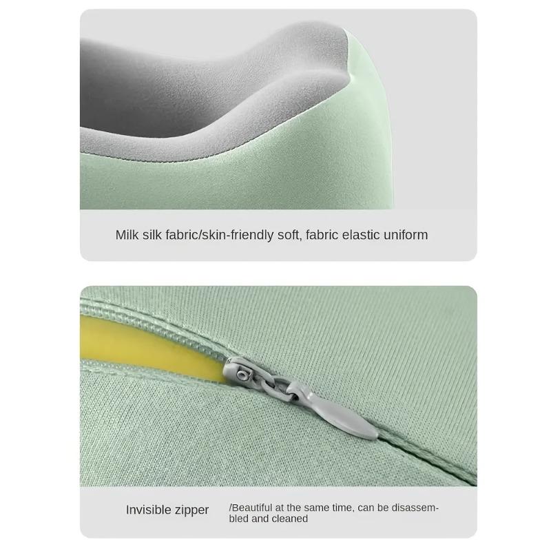 1PC Ergonomic U-Shaped Neck Pillow Strap Storage Bag - Memory Sponge Travel and Office Support, Removable and Machine Wash Cover, Lightweight Portable