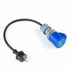 3x1.5mm² x 0.5m Power Adapter Cable with Industrial Plug and Female Socket
