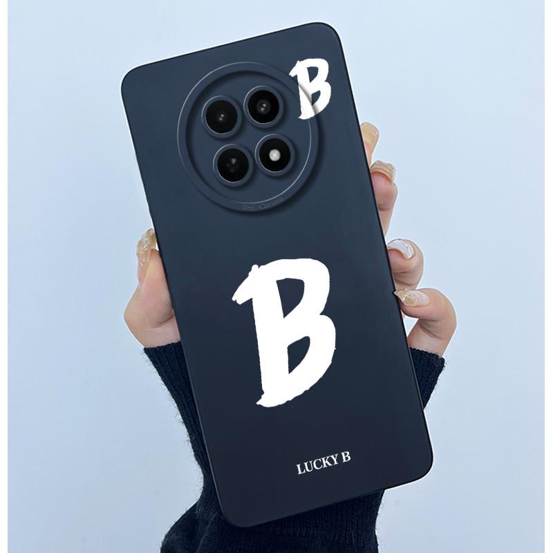 

For Realme 13 5G Case Lucky Initial Letter Liquid Silicone Soft Matte Camera Lens Protective Cover For Realme13 5G Bumper Casing Realme 13 5G