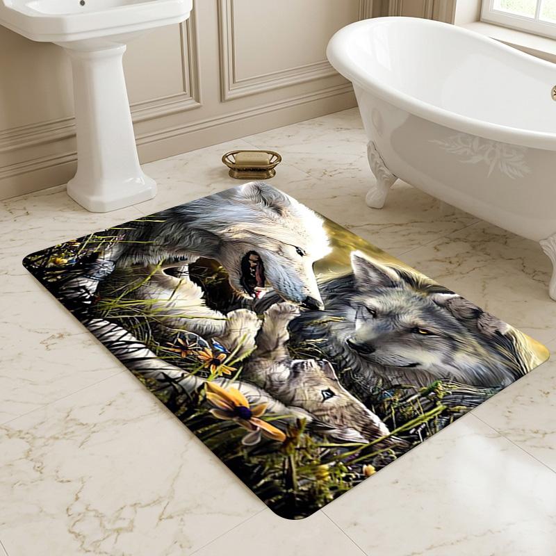 Wolf Family Living Room Nonslip Area Rug Soft Carpet For Bedroom Game Playroom Sofa Office Home Decor Doormat Christmas Gift C9301798