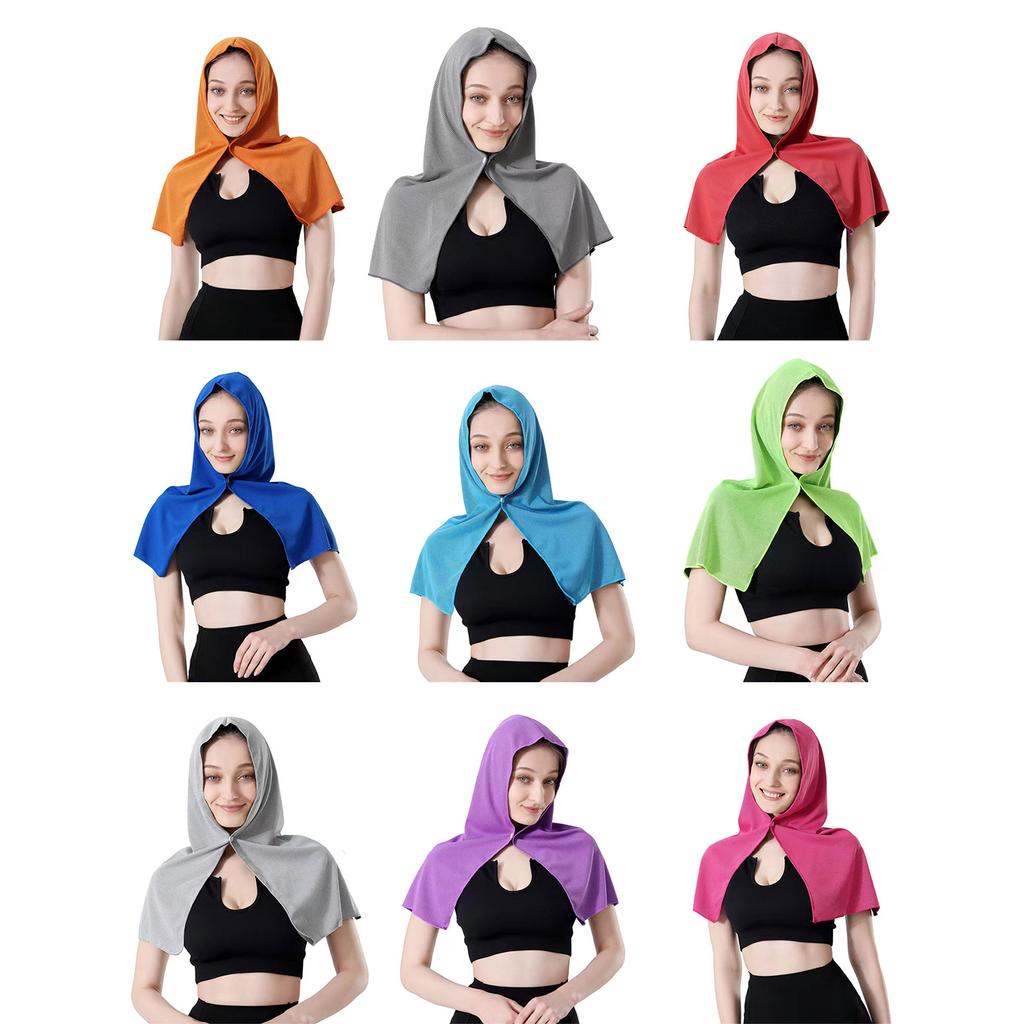 Sommer Kühlendes Kopftuch Schnelltrocknendes Kapuzenhandtuch Eisseidenschal Sonnenschutz für Sport Outdoor Fitnessstudio Yoga Nackenwickel