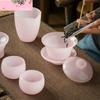Coloured Glaze Pink Porcelain Gaiwan Set For Tea Pink Tureen Teaware Cup Chinese Bowls Chawan Tea Ceremony Set  Deng'S