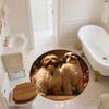 Two Shih Tzus Pattern Round rug,Carpet Rug for Living Room Bedroom Playroom ,Non-slip Floor Mat,Holiday Gifts and Birthday Gifts.