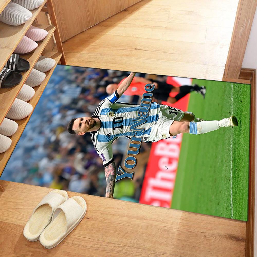 Messi 256 Customize Text Carpet Perfect for Hallway Study room Foyer Bedrooms Anti-slip Rug Decorate Offices