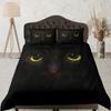 Black Cat Eyes Duvet Cover Set, Gothic Animal Print Bedding, Halloween Bedroom Set, Soft Quilt Cover, Black Boho Bedspread, Elegant Bed Set