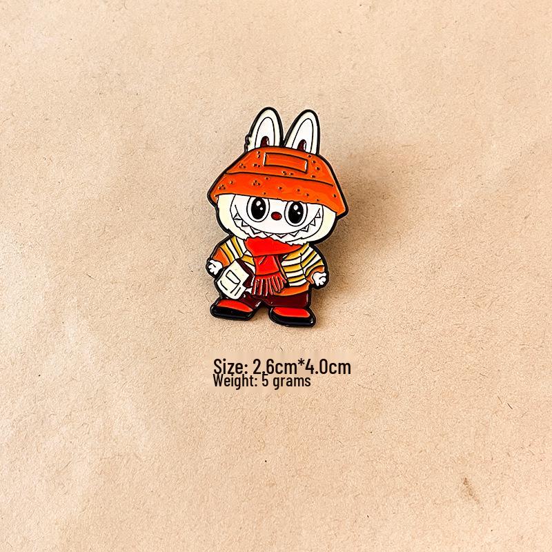 Cute Nordic Elf Labubu Brooch - Cartoon Metal Badge for Clothes & Bags