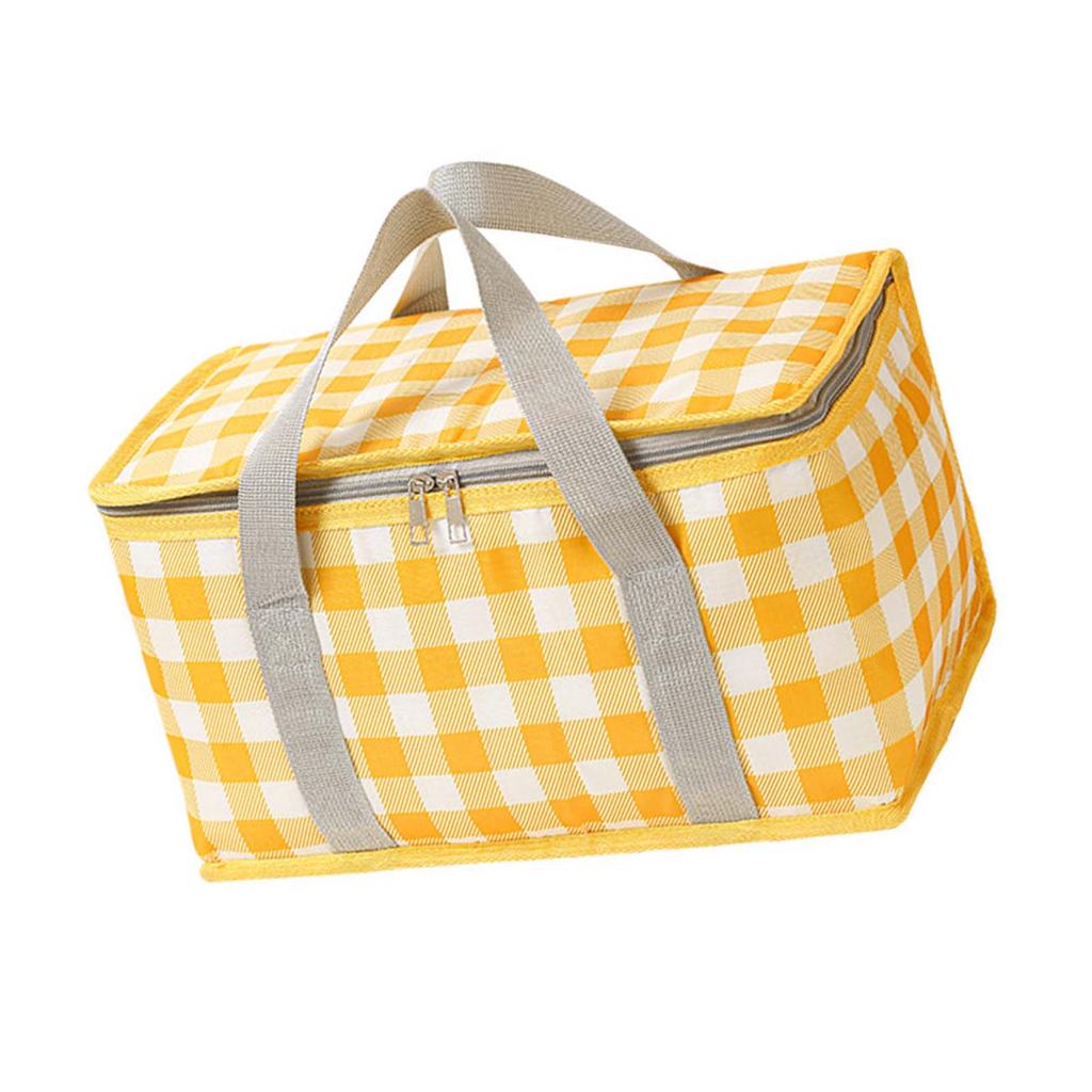 Insulated Picnic Bag with Zippered Top Reusable Beach Coolers Bag Large Capacity Insulated Camping Coolers Storage Bag