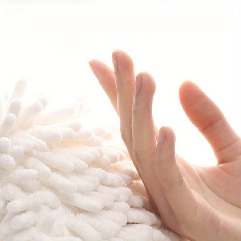 1pc Hanging Chenille Hand Wipes Kitchen Bathroom Hand Towel Ball with Hanging Loops Quick Dry Soft Absorbent Microfiber Towels
