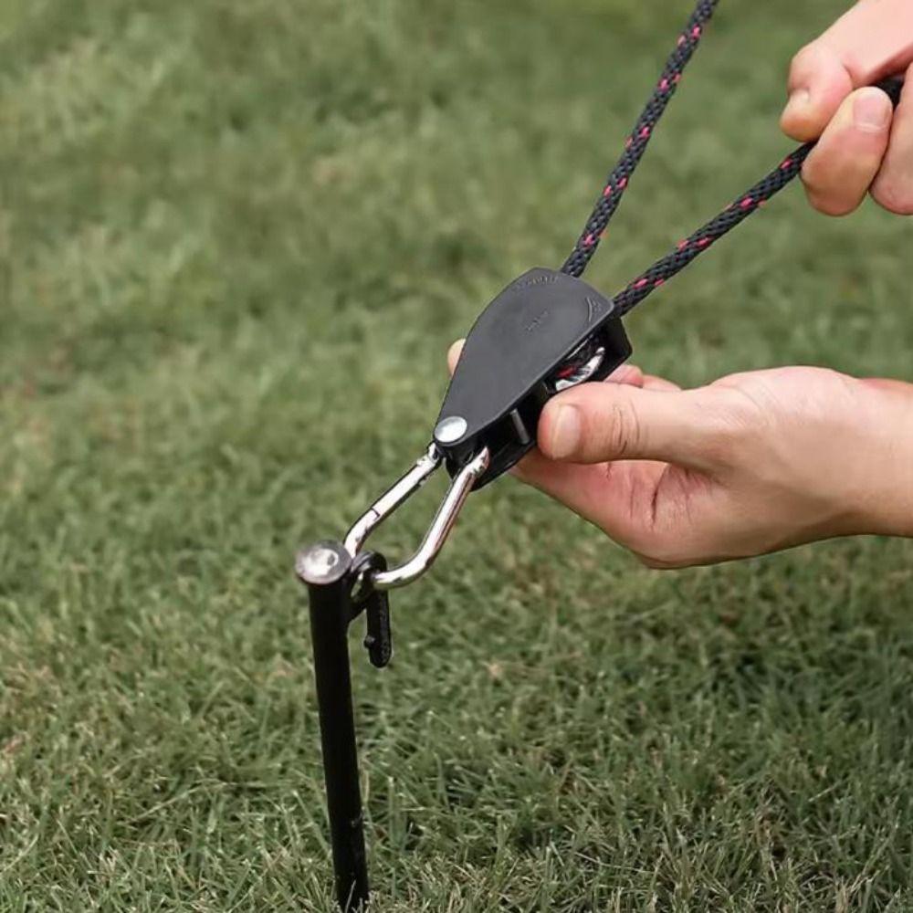 4mm*2m Tightener Fastening Pulley Ratchet Hangers Multicolors Awning Wind Rope Hook  Outdoor Tool