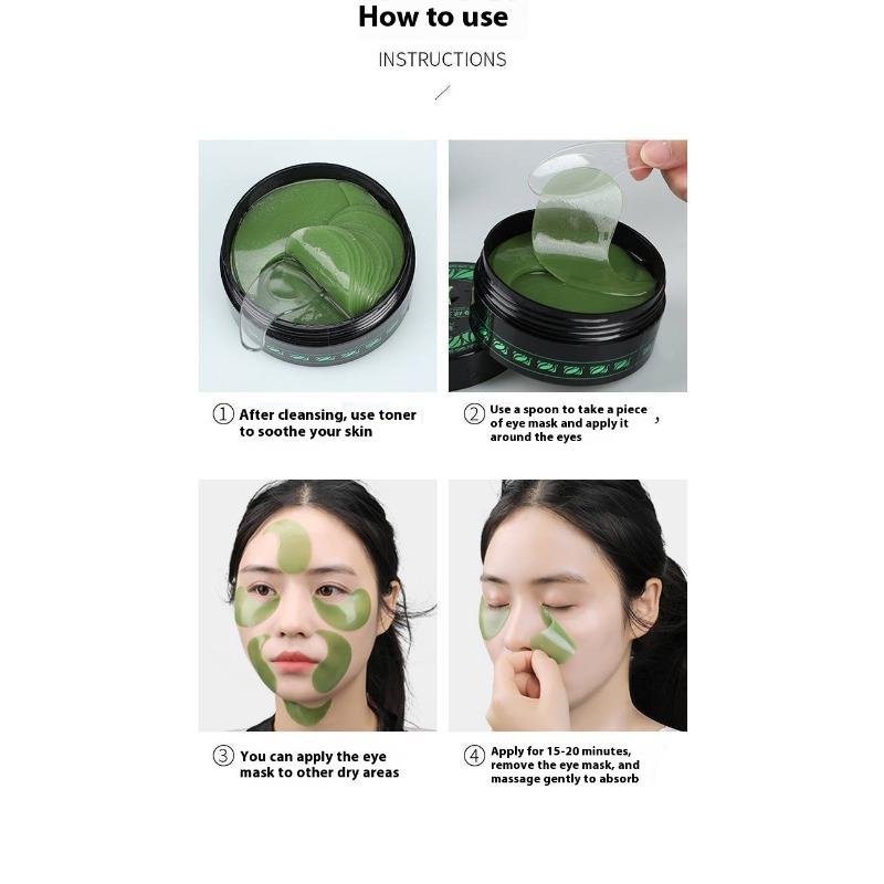 60 Stück feuchtigkeitsspendende grüne Augenmaske zur Feuchtigkeitsversorgung mit Algen