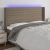 Vidaxl Bed Headboard with LED, Taupe, 203X16X118/128 Cm, Fabric