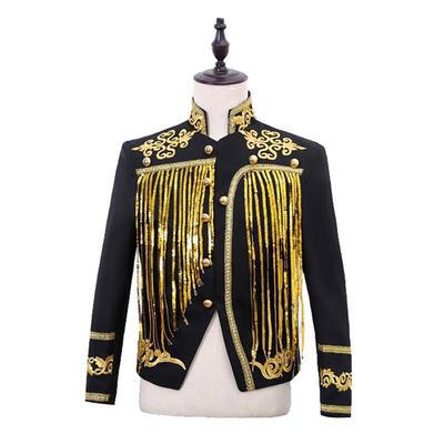Korean Style Trendy Sequin Tassel Jacket for Male Singers, DJs, and Hosts - Grand Performance Nightclub Outfit