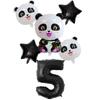 Xiaohongshu Panda Balloon Cute Panda 1-10 Birthday Party Decoration Arrangement Aluminum Film Balloon