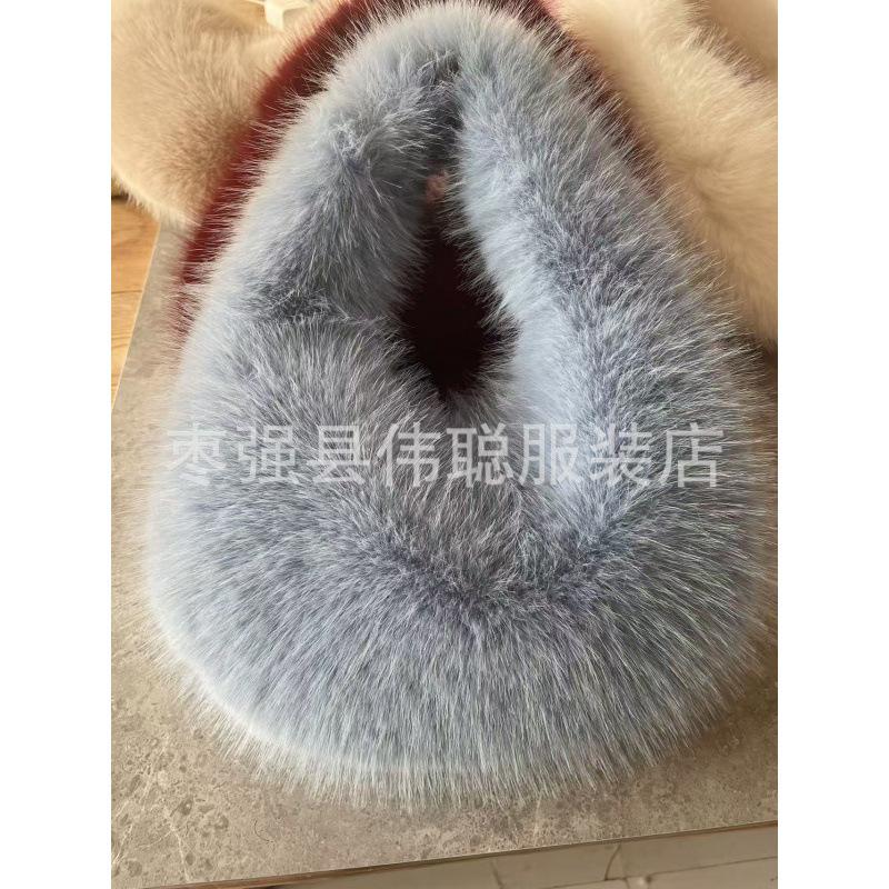 New imitation fox hair Korean version of cute fashion dumpling bag Internet celebrity trend