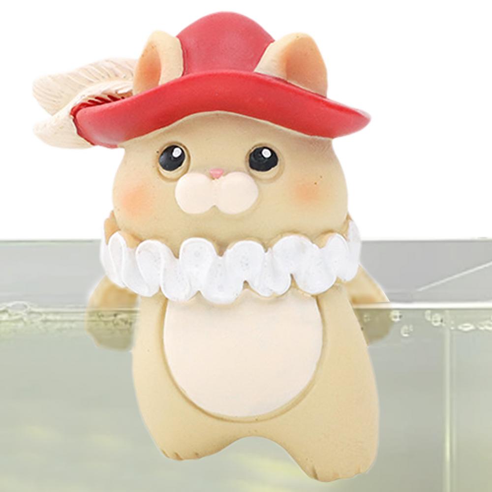Cat Sculpture Decoration Cat Garden Decor Realistic Aquarium Decorations Cute Decorative Figurines Garden Sculptures For Fish
